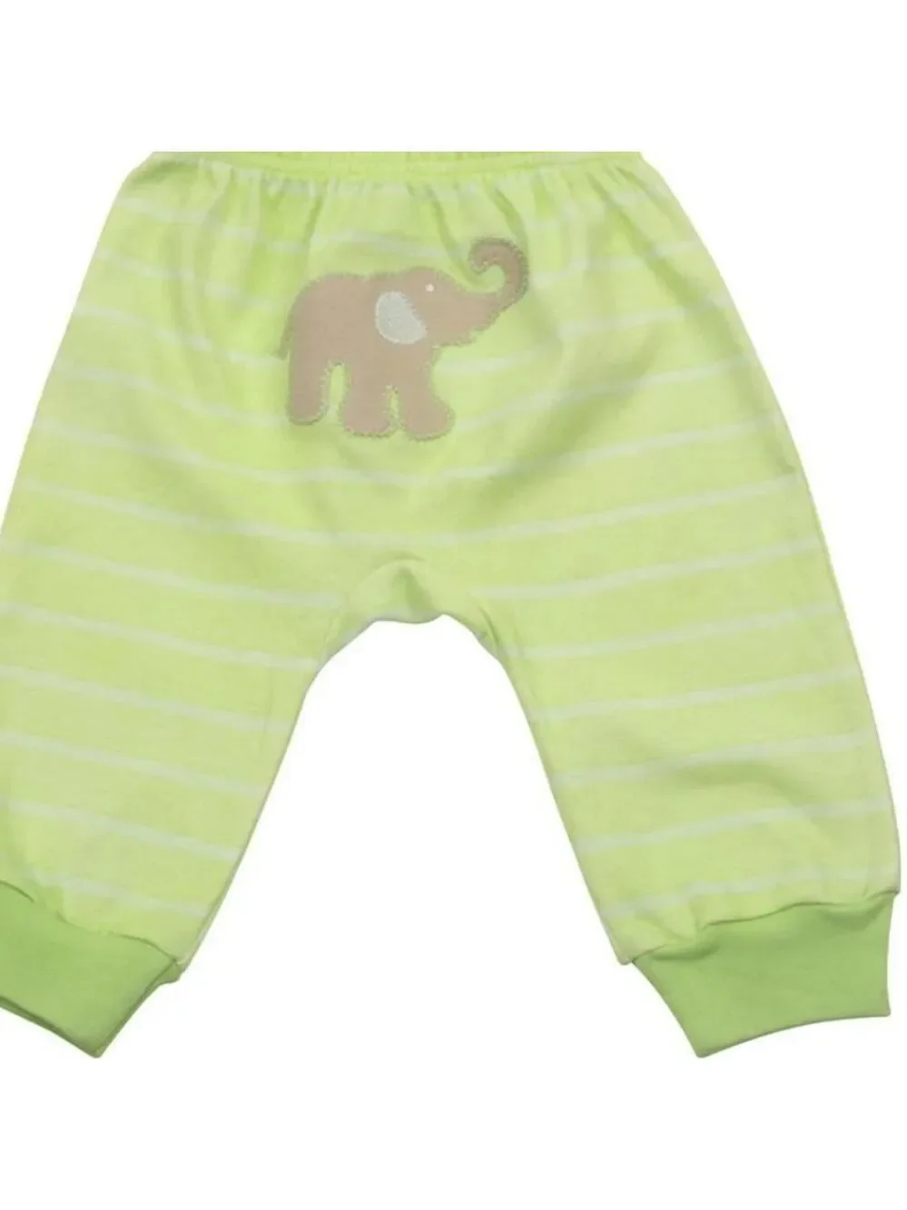 Elephant Striped Kids Set Green Gray